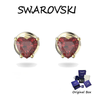 ♈Swarovski♈ 5639133 Steel heart-shaped stud earrings gold plated decorated with red crystals (with a