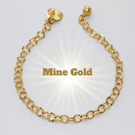 Bangkok 24K Gold Bracelet Korean 24K Gold Bracelet Fashion Bracelet 916 Gold Bracelet Women's Chain