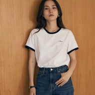 new in pack AIMER classic ribbed contrast t-shirt White-Blue size m/l