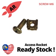 Server Rack M6 Cage Nuts and Screws suit (GOLD)for All Type Rack (1PC)