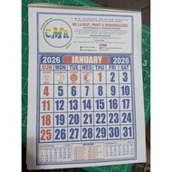 20pcs 2026 Commercial Calendar A4 size & Legal size 8.5inches x 13inches