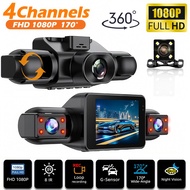 4 Channel Dash Cam Car Video Recorder with Night Vision 24/7 Parking Monitor G-Sensor Loop Recording