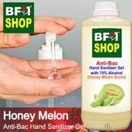 Anti Bacterial Hand Sanitizer Gel with 75% Alcohol  - Honey Melon Anti Bacterial Hand Sanitizer Gel - 1L