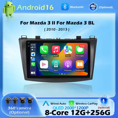 For Mazda 3 II For Mazda 3 BL 2010- 2013 Android16 Carplay Auto 4G+WIFI GPS Car Radio Navigation Mul