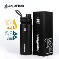 Aquaflask Tumbler space black 18oz ORIGINAL Mouth with Vacuum Insulated Drinking Water Aqua Flask