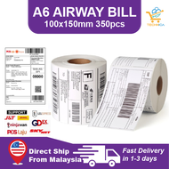{FAST SHIPING } Waybill A6 Thermal Sticker 350pcs Roll Thermal Label Stick 100mm*150mm Airway Bill Sticker Roll