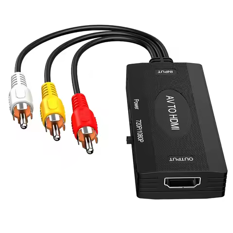 10Pc Bulk AV To Converter 1080P RCA To Adapter For Old DVD VHS Game Console Set Top Box TV Projector