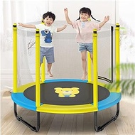 Trampette Kids Mini Trampoline, Indoor Bounce Toys With Guardrails, Family Aerobic Exercise Fitness Equipment (Color : Color 1)