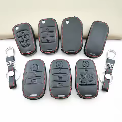 Genuine Leather Key Case For KIA KX3 KX5 K3S Rio 4 Ceed Cerato Optima K5 Sportage Soul Sorento 2/3/4