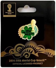 2014 FIFA World Cup Official Merchandise Pin Badge with Semi-Dimensional Trophy