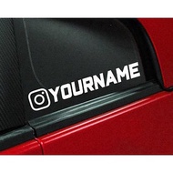 2pcs INSTAGRAM CUSTOM NAME STICKER MYVI VIOS AXIA BEZZA CITY CIVIC HONDA PROTON PERODUA AUDI MERC