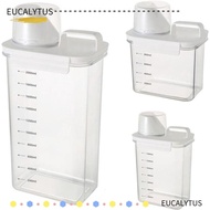 EUTUS Detergent Dispenser, Airtight with Lids Washing Powder Dispenser, Multi-Purpose Transparent Plastic Laundry Detergent Storage Box Laundry Room Accessories
