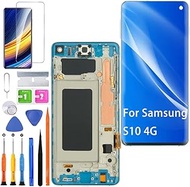 (Blue with Frame) Display for Samsung Galaxy S10 4G LCD Screen Replacement TFT G973F G973U G973W Dis