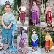 ชุดไทยสไบหน้านาง ชุดสไบลูกไม้ผ้าถุงหน้านางเด็กหญิง