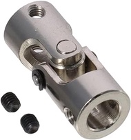 iuniq Rotatable U Joint Coupler, Heavy Duty Stainless Steel Steering Universal Joint 8mm to 8mm Inner Dia Brushed Nickel Single Joint Coupling for Grinding Machines, Automotive Parts