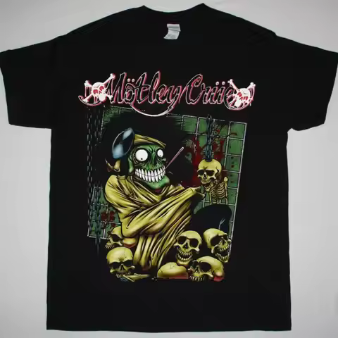 Vintage Tops Rock Y2k Punk Print T Shirts 1990 Motley Crue Dr Feelgood Tour Band T Shirt Casual Clot