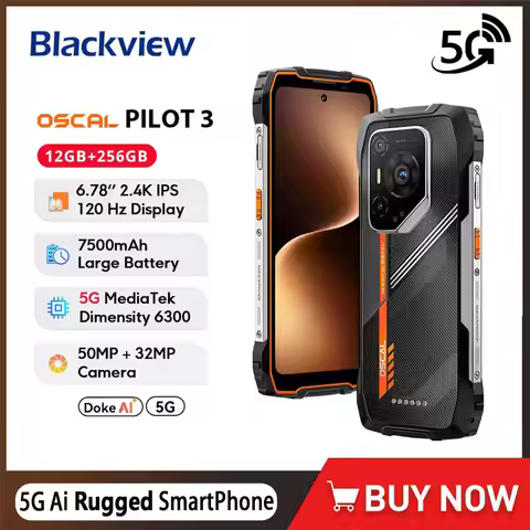 Blackview Oscal PILOT 3 Rugged Phone 5G MediaTek Dimensity 6300 Chip 6.78-inch 2.4K IPS 120Hz Displa