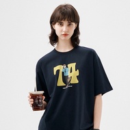 ((Ready Stock) 714street Skull Text Print Short-Sleeved T-Shirt 2024 New Style Couple Top