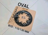 Chainring 52T 54T 56T 58T Litepro Oval Chain Double BCD 110-130mm