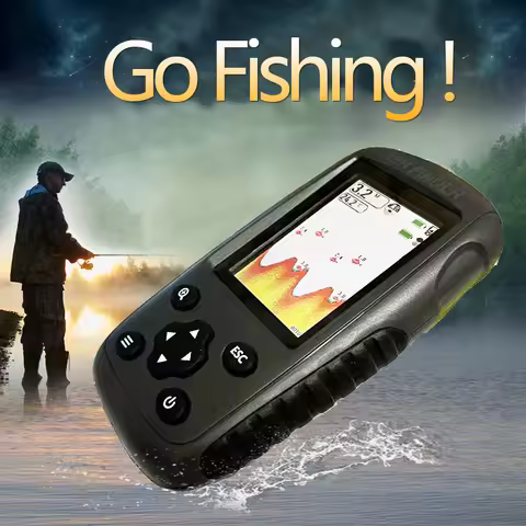 Brand New Colorful Wireless Fish Finder Dot Matrix Sonar Sensor Transducer Depth Echo Sounder Rechar