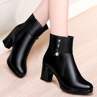 TOFASHIONS Boots for Women Black Martin Boots High Heels Women Fashion Black Shoes for Women Korean 