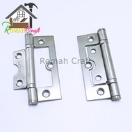 Plus Stainless Steel Flush Door Hinge Screws 76 x 32 x 1.6 mm Stainless Steel Flush Door Hinge 3 Inc