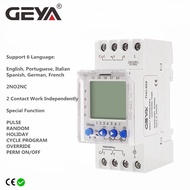 GEYA THC-822 Conversational Programmable Timer 2Channel Changeover Contacts Digital Timer Switch wit
