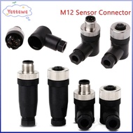 YVETTPH M12 Sensor Connector, Male Female Socket Connector M12 Aviation Plug, Power Adapte M12 Senso