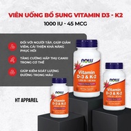 Vitamin D3 &amp; K2 supplements - NOW Vitamin D3 + K2 - HT Fitness