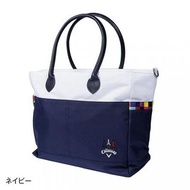 日本 Callaway 白拼深藍色皮革 手挽 斜咩袋
