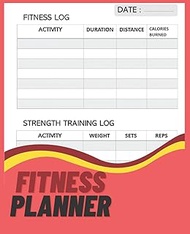 Fitness planner: Fitness log bok with space to track running, weight lifting and diet log / Pages : 
