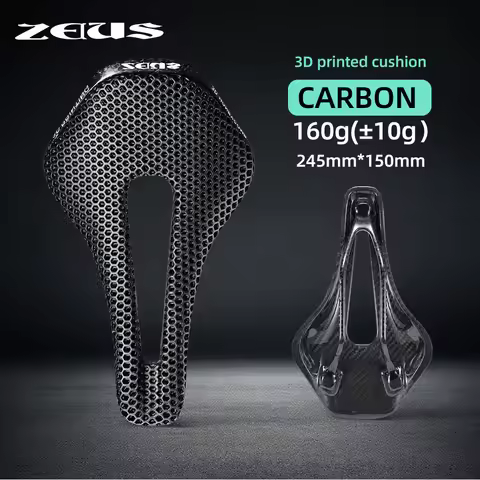 Zeius Zeus 3D Printed Road Bike Seat Cushion Carbon Fiber Short Nose Saddle Mountain Bike Hollow Sea