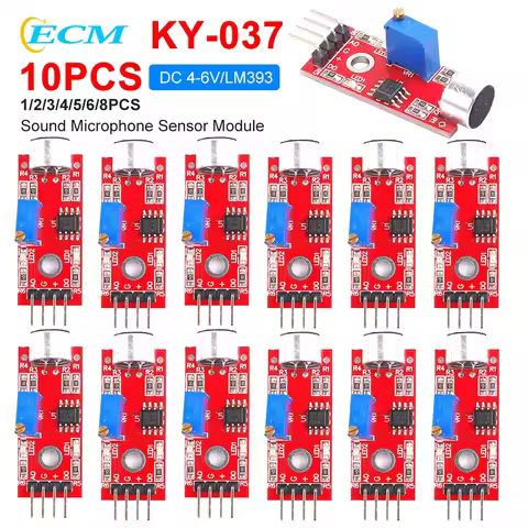 1-10PCS KY-037 High Sensitivity Sound Detection Module DC 4-6V LM393 Microphone Sensor Detection Mod