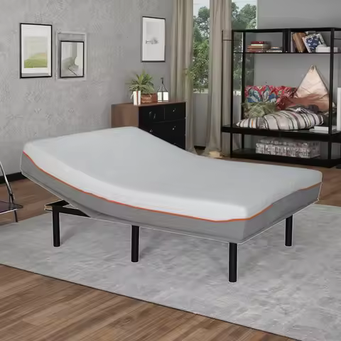Okin Motors Modern Design Wireless Remote Control LED Light Adjustable Electric Vibrator Bed Convert