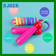 RJUER Kids Jump Rope Jump Rope Tangle-Free Fast Speed Jumping Rope Rainbow Striped Wood Handle เชือกกระโดดความยาวปรับได้ UJTUY