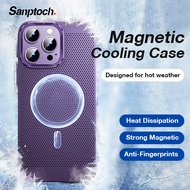 Sanptoch For Magsafe Cooling Phone Case For iPhone 14 13 12 Pro Max Shockproof Cover For iPhone 14 Plus Heat Dissipation Protective Casing