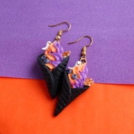 萬聖限定 小 雙色霜淇淋 耳環 1/6 單支 仿真甜點 黏土人