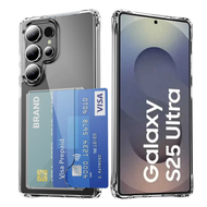 【Delivery】 Transparent Card Bag Wallet Phone Case For Samsung Galaxy S25 Ultra S25 Plus Shockproof P