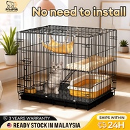 Ready Stock Sangkar Kucing Cat Cage 2 level Foldable Sangkar Kucing 2 Kaki 2 Pintu 1 tingkat 折叠猫笼