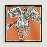💕Hermes 愛馬仕 Libre Comme Pegase 新款飛馬絲巾/橘色款/全新美品