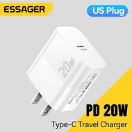 Essager pd20w Loại-C Bộ sạc sạc nhanh PD/QC 3.0 Loại C nhanh chóng sạc du lịch nạp tiền cho iphone16