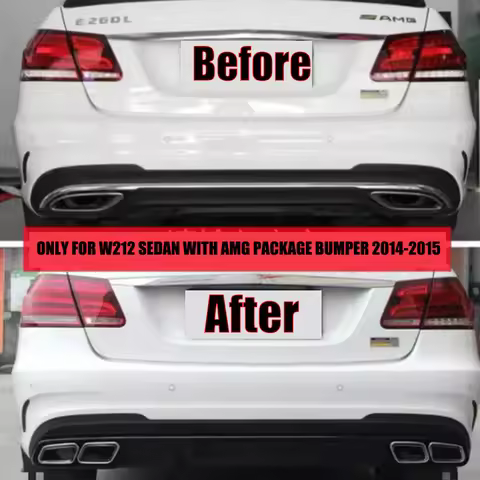 E63 Look for Mercedes-Benz W212 Sedan E63 2014 2015 E63 E200 E250 E300 E350 E400 E500 E550 Rear Bump