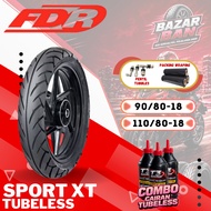 (LATEST PRODUCTION) FDR SPORT XT TUBELESS TIRES Ring 18 (90/80-18 / 110/80-18 ) FDR SPORT XT TUBLES 