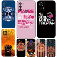 Case For Motorola Moto E6 PLAY Plus E6S E6I Phone Cover Soft Silicone Black Tpu Firefighter Fireman 
