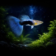 Blue tuxedo guppy fish / 1 pair / ikan guppy / tuxedo blue guppy  / Live Fish / Aquarium / Aquascape