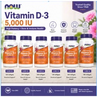 NOW Vitamin D3 Softgels 1000 IU 2000 IU 5000 IU Structural Support Bone & Immune Health Supplement