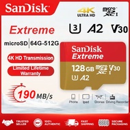 （Multi Device Compatible）Sandisk Extreme Up To 190MB/S MicroSD Card A2 Class 10 - Adapter included (