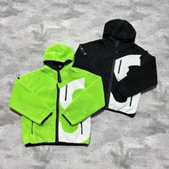 HLO3 Sum Co-Branded Stylish Hooded Jacket - Embroidered Lamb Wool & Cotton, Unisex Loose Fit