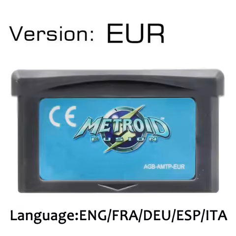 GBA Game Cartridge 32 Bit Video Game Console Card Fusion Zero Mission USA EUR Version