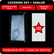 sendok plastik sablon catering set